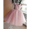 Pink Gran Moño Vestido Niña con Espalda Abierta TQL53