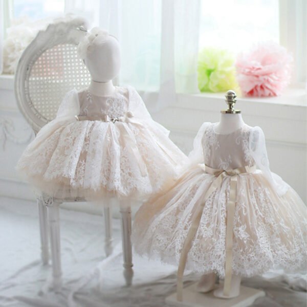 Champane Elegante Cordon Vestido Niña TQL56