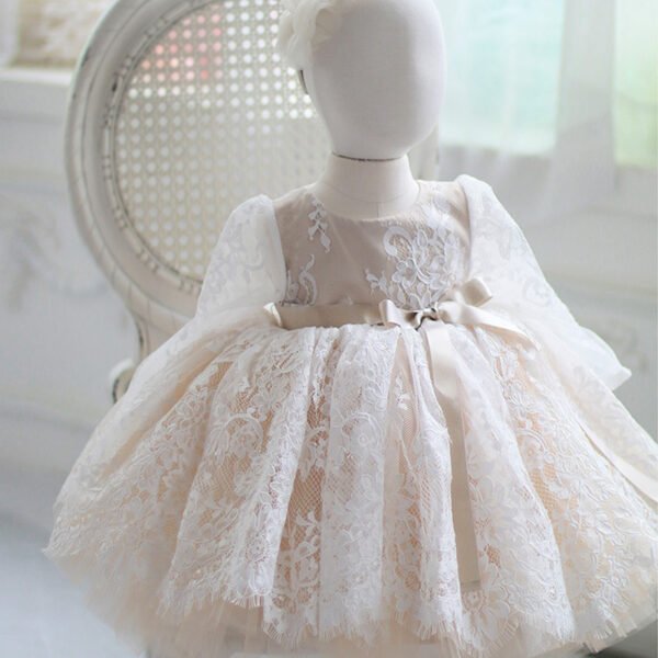 Champane Elegante Cordon Vestido Niña TQL56