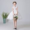 Blanco Elegante Tutu Vestido Niña de Falda para Bautizo Primera Comunion TQL57