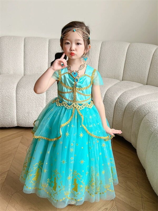 Set Vestido de Niña Tematica Princesa Vestido Vispera con Banda TQP16