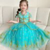 Set Vestido de Niña Tematica Princesa Vestido Vispera con Banda TQP16