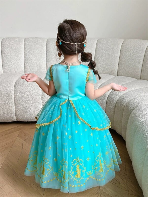 Set Vestido de Niña Tematica Princesa Vestido Vispera con Banda TQP16