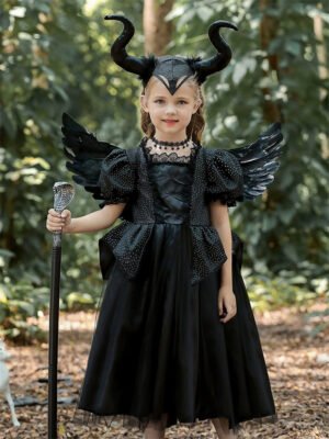 Set Vestido de Niña Tematica Princesa Vestido Vispera con Banda y Collar TQP18