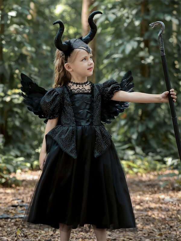 Set Vestido de Niña Tematica Princesa Vestido Vispera con Banda y Collar TQP18