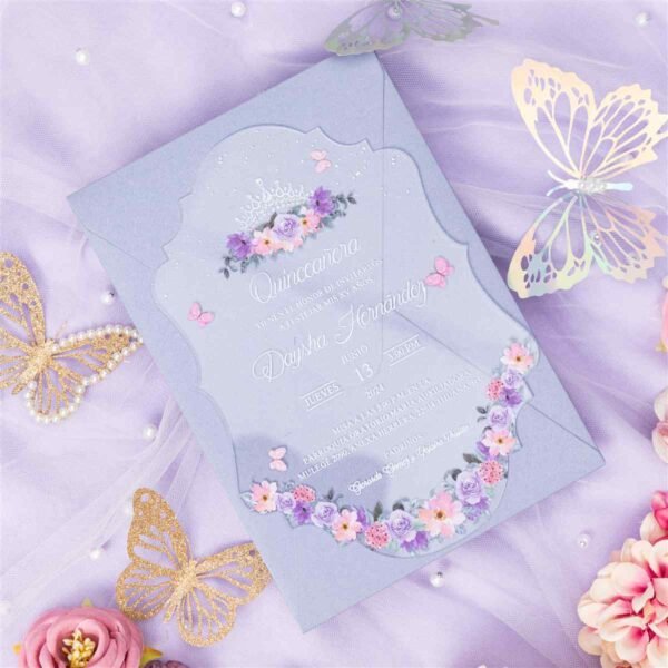 Acrilicos personalizados Diseño Flor Morado para XV ACR17