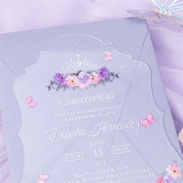 Acrilicos personalizados Diseño Flor Morado para XV ACR17