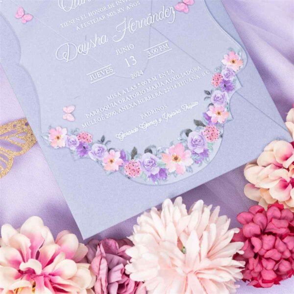 Acrilicos personalizados Diseño Flor Morado para XV ACR17