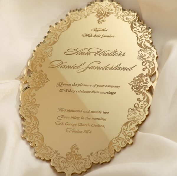 Invitaciones acrilicas grabadas espejos 2mm